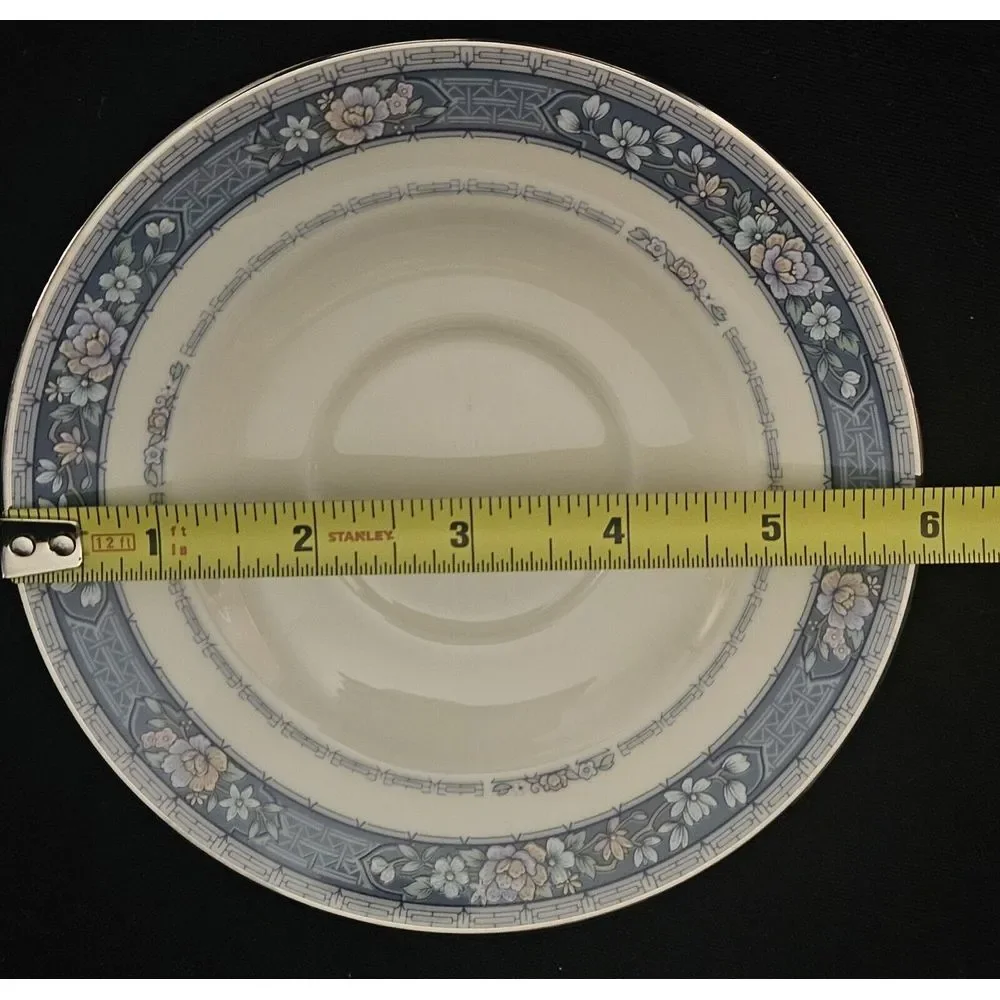 Noritake RANDOLPH Saucer Bone China 9721 Blue Floral Vintage Japan Thanksgiving‎